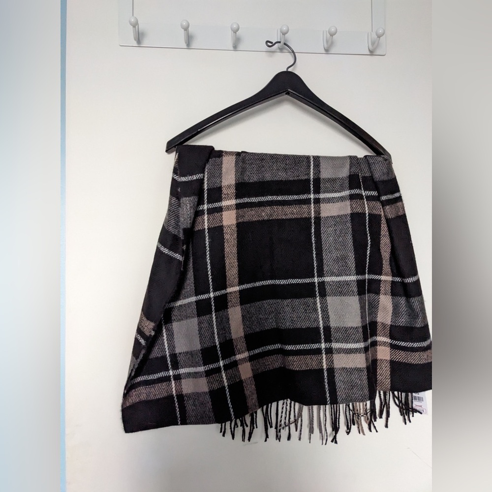 Claire France Chic Burgundy Checkered Scarf